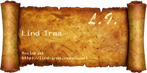 Lind Irma névjegykártya